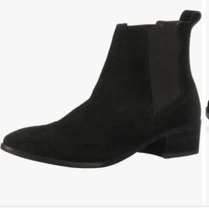 Steve Madden black suede stacked ankle boots